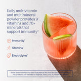 Trace Minerals polvo textura cercana que evidencia disolución fácil y absorción