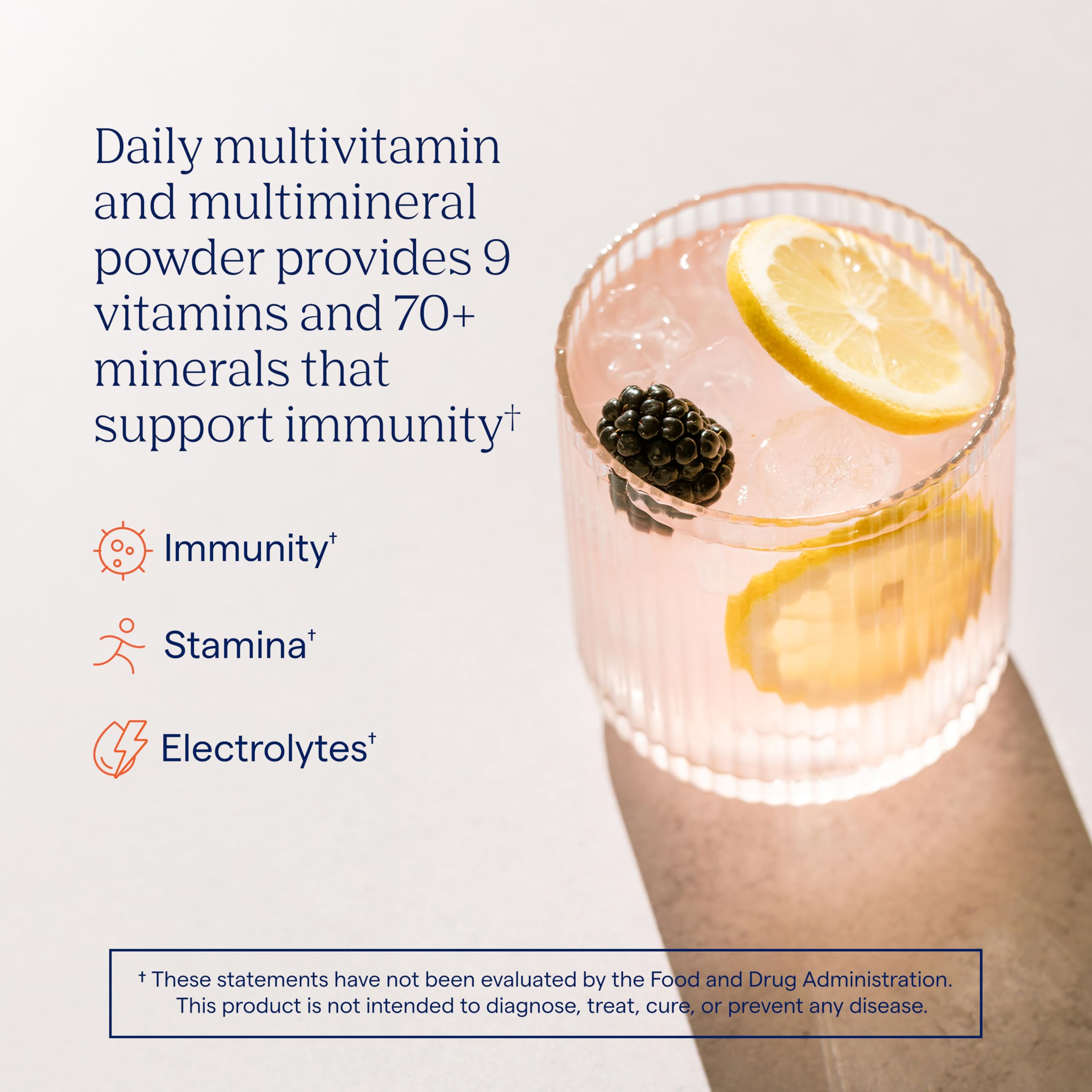 Trace Minerals sobre abierto con polvo para mezclar con rápida disolución