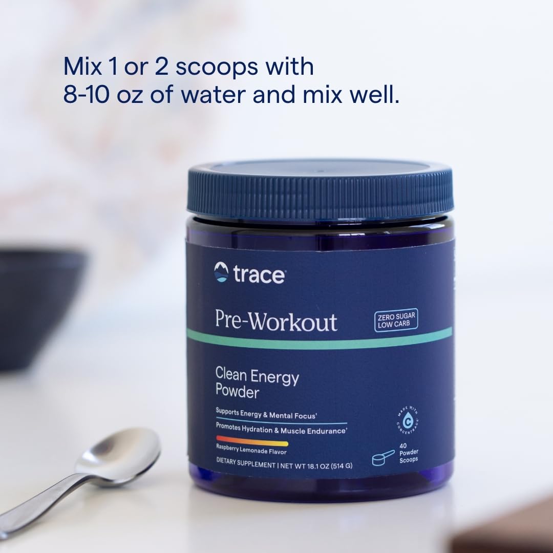Trace Minerals bebida pre-entreno en vaso, lista para consumir antes del ejercicio