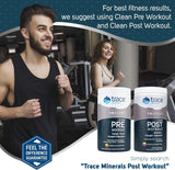 Trace Minerals en escena de estilo de vida activo, energía y enfoque antes de entrenar