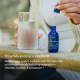 Trace Minerals etiqueta con ingredientes y certificaciones visibles