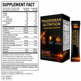 TRADESMAN NUTRITION polvo en primer plano textura clara y disolución rápida