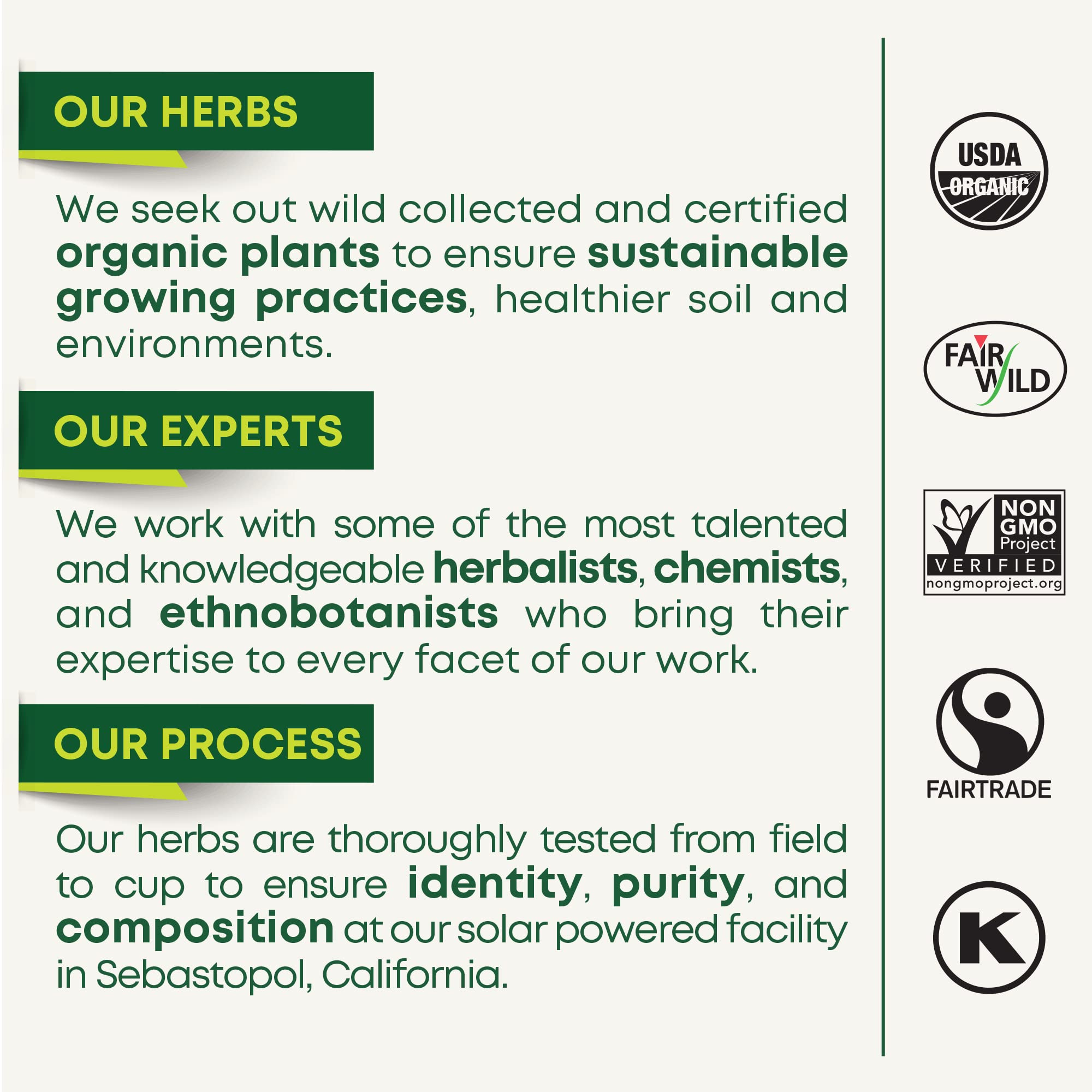 Traditional Medicinals bolsita junto a regla para comparar tamaño y porciones