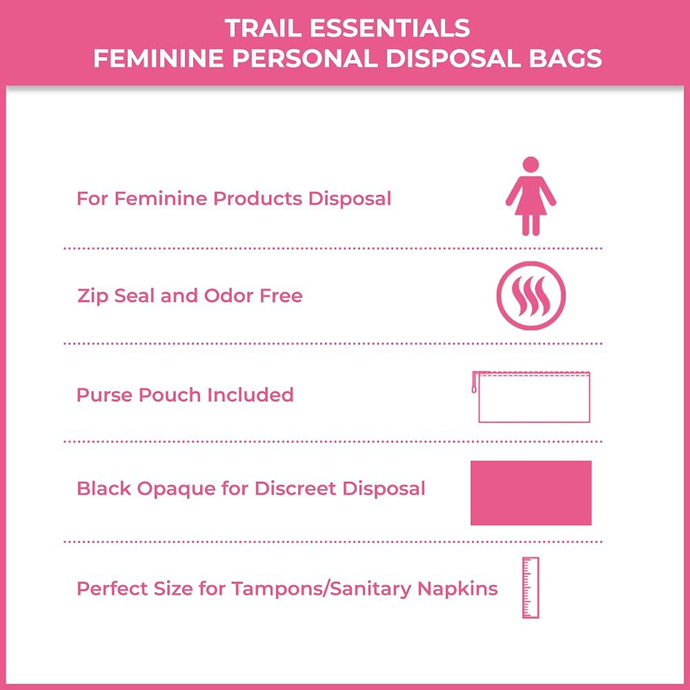 Trail Essentials bolsas en bolso durante senderismo, desecho seguro fuera de casa
