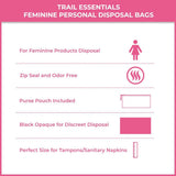 Trail Essentials bolsas en bolso durante senderismo, desecho seguro fuera de casa