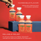 Transcend gel fresa etiqueta con información nutricional y fecha de caducidad visible