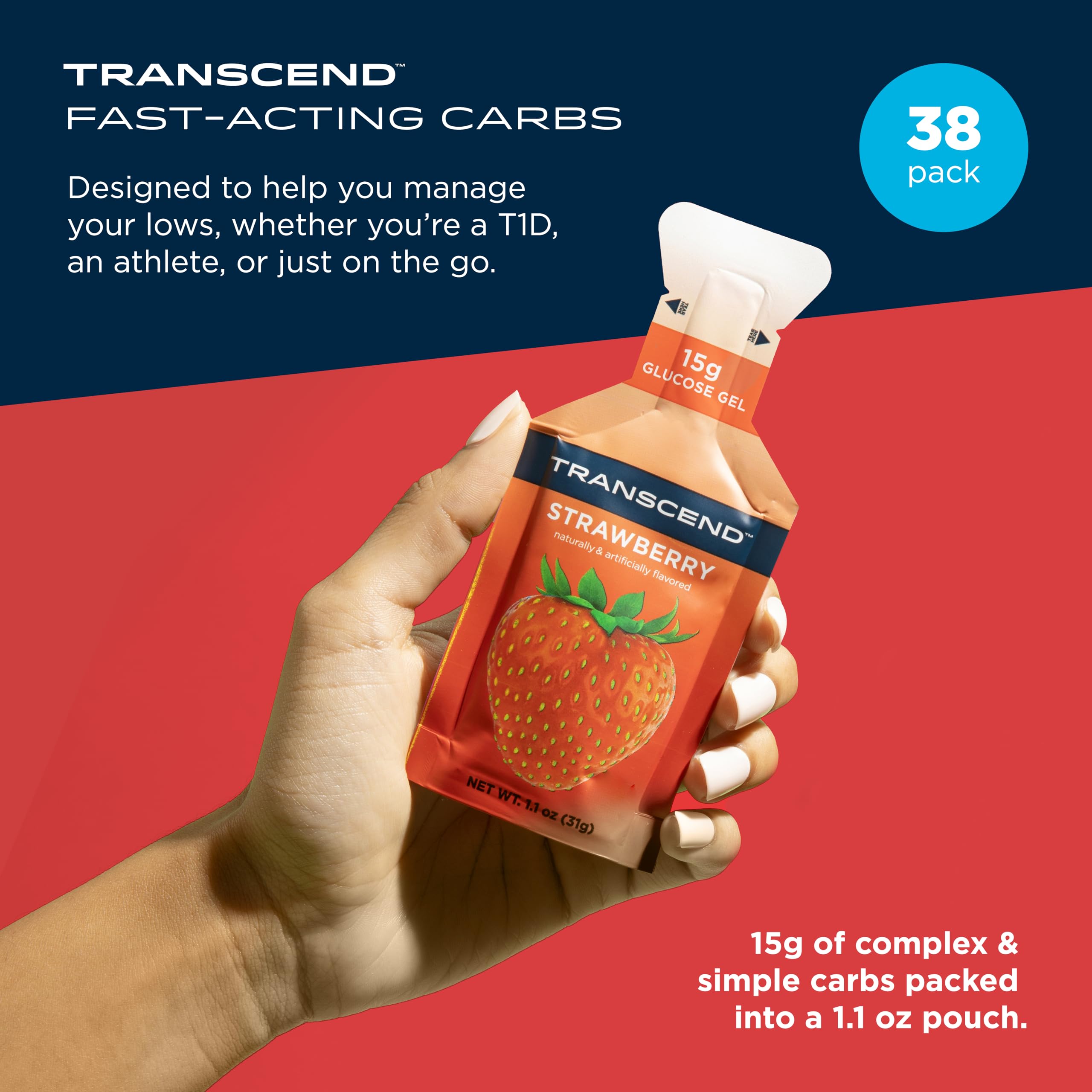 Transcend gel fresa sobre abierto con textura y facilidad de consumo rápida