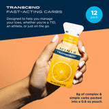 Transcend mini naranja sobre abierto con gel visible para absorción rápida