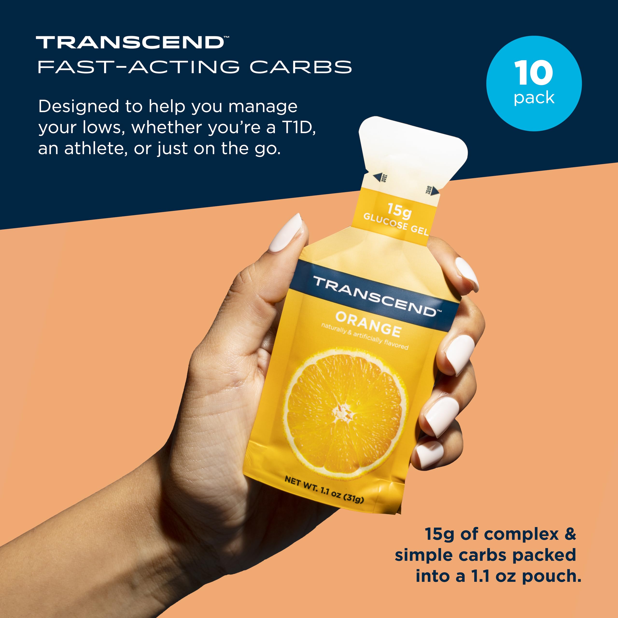 Transcend primer plano de textura del gel naranja para absorción rápida