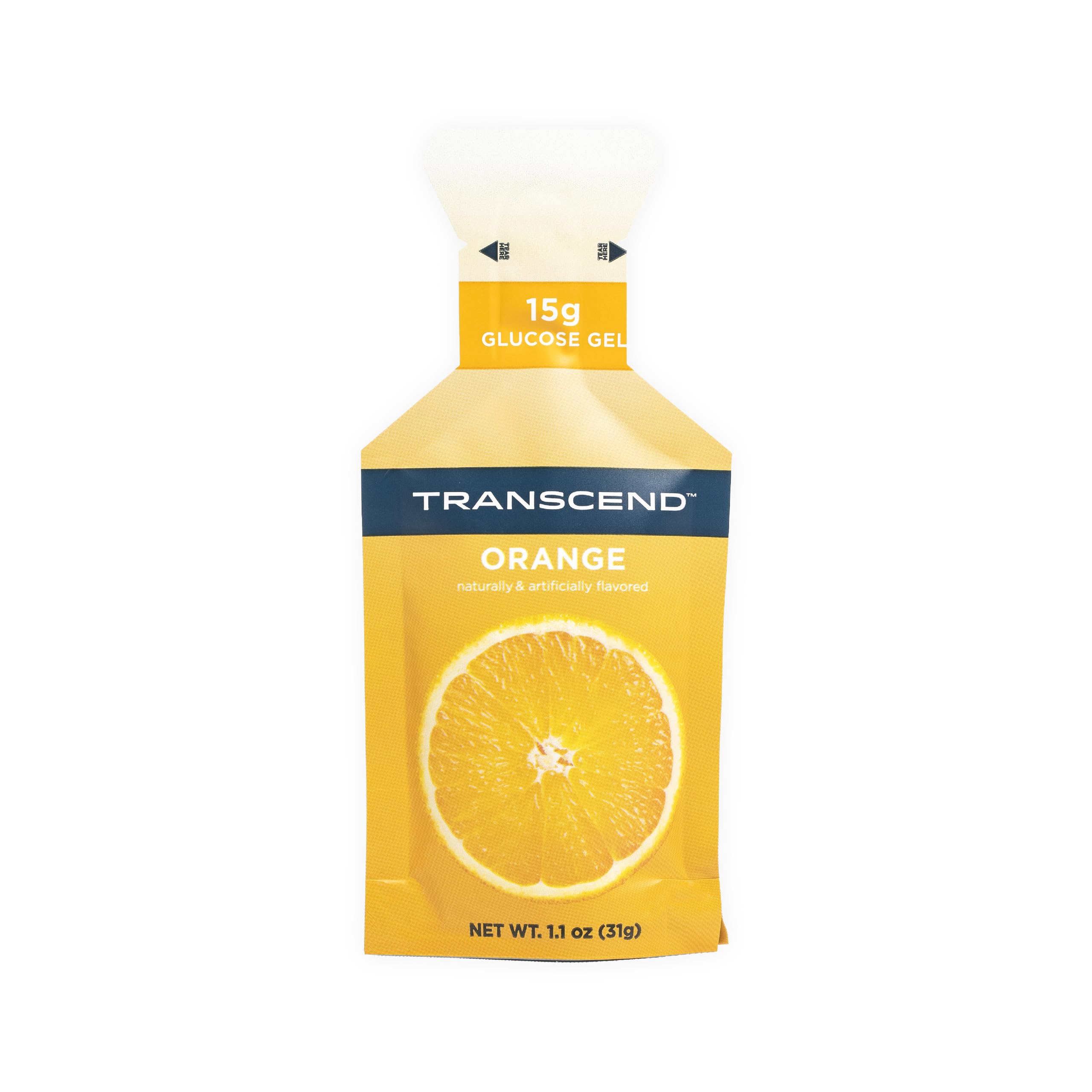 Transcend pack frontal naranja mostrando 10 sobres y beneficio portabilidad