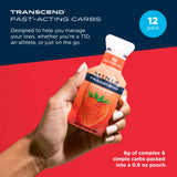 Transcend detalle del sobre y textura del gel que facilita ingestión rápida