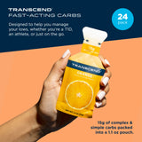 Transcend sobre detalle de textura y empaque fácil de abrir para energía rápida