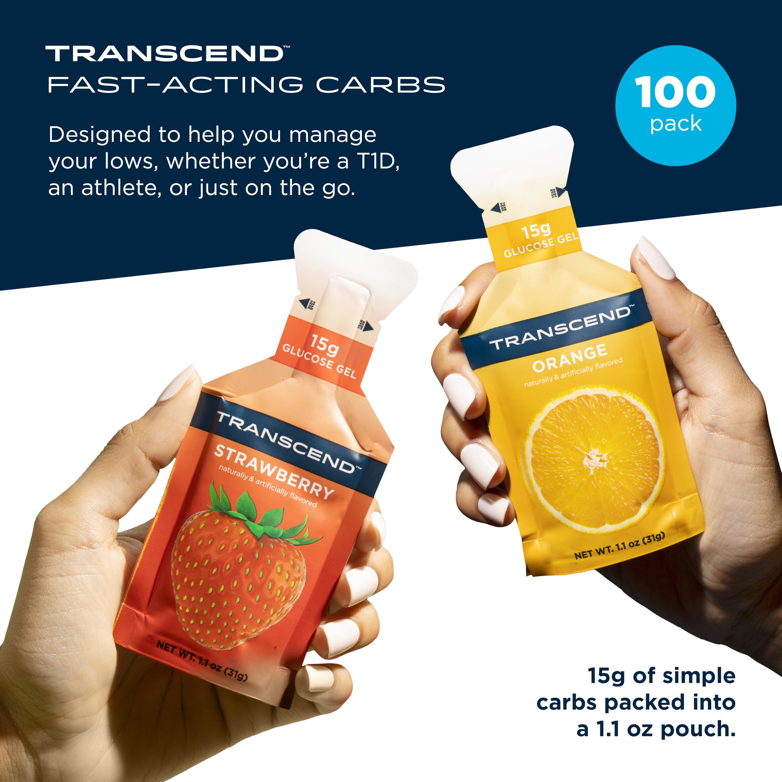 Transcend sobres distribuidos fresa y naranja fácil identificación y elección