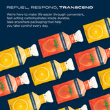 Transcend uso en ciclismo gel en ruta energía rápida durante entrenamiento