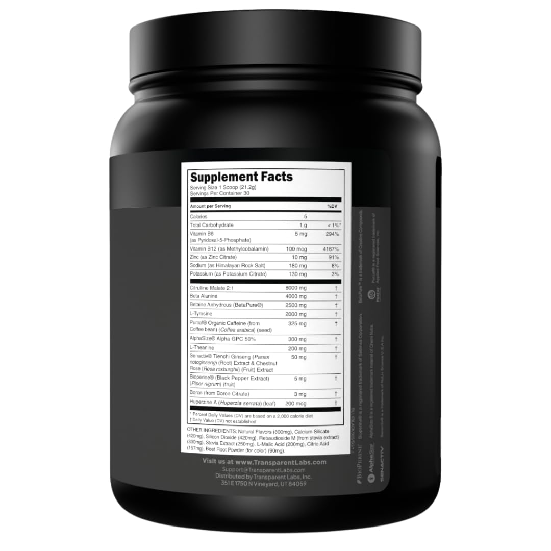Transparent Labs comparación de tamaño del envase facilitando almacenamiento