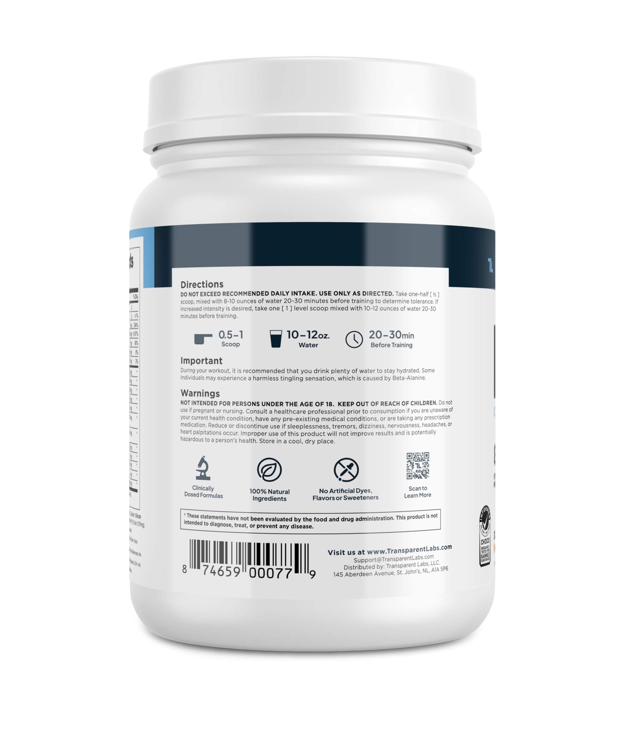 Transparent Labs ingredientes clave en primer plano destacando calidad premium