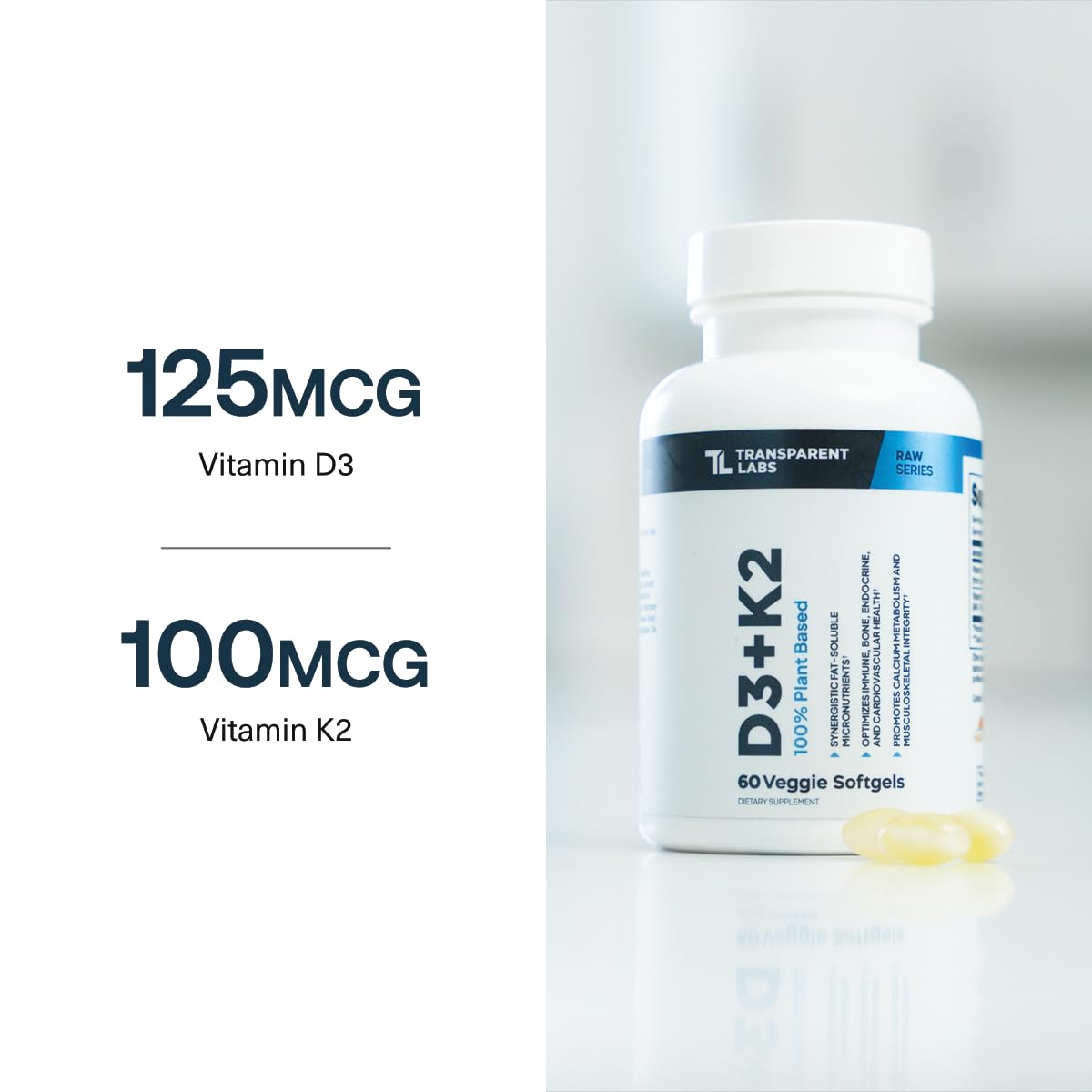 Transparent Labs etiqueta nutricional enfocada en dosis y pureza