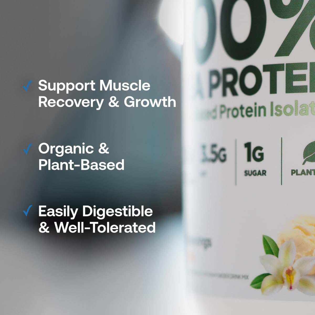 Detalle de etiqueta nutricional de Transparent Labs mostrando 28g proteína por porción