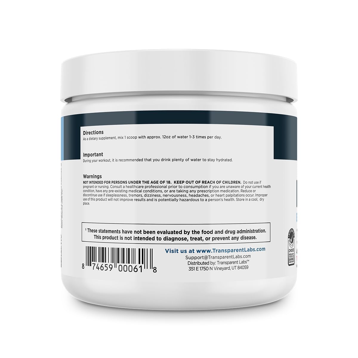 Transparent Labs vaso con hielo Tropical Punch refrescante y natural