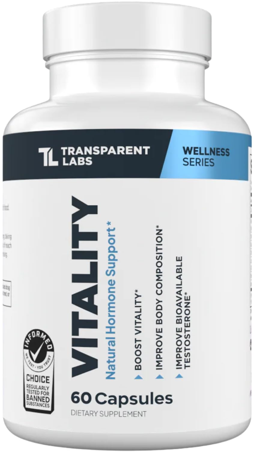 Transparent Labs Vitality frente del envase mostrando diseño y claridad del producto