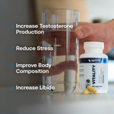 Transparent Labs Vitality ingredientes en mano para destacar dosis y origen