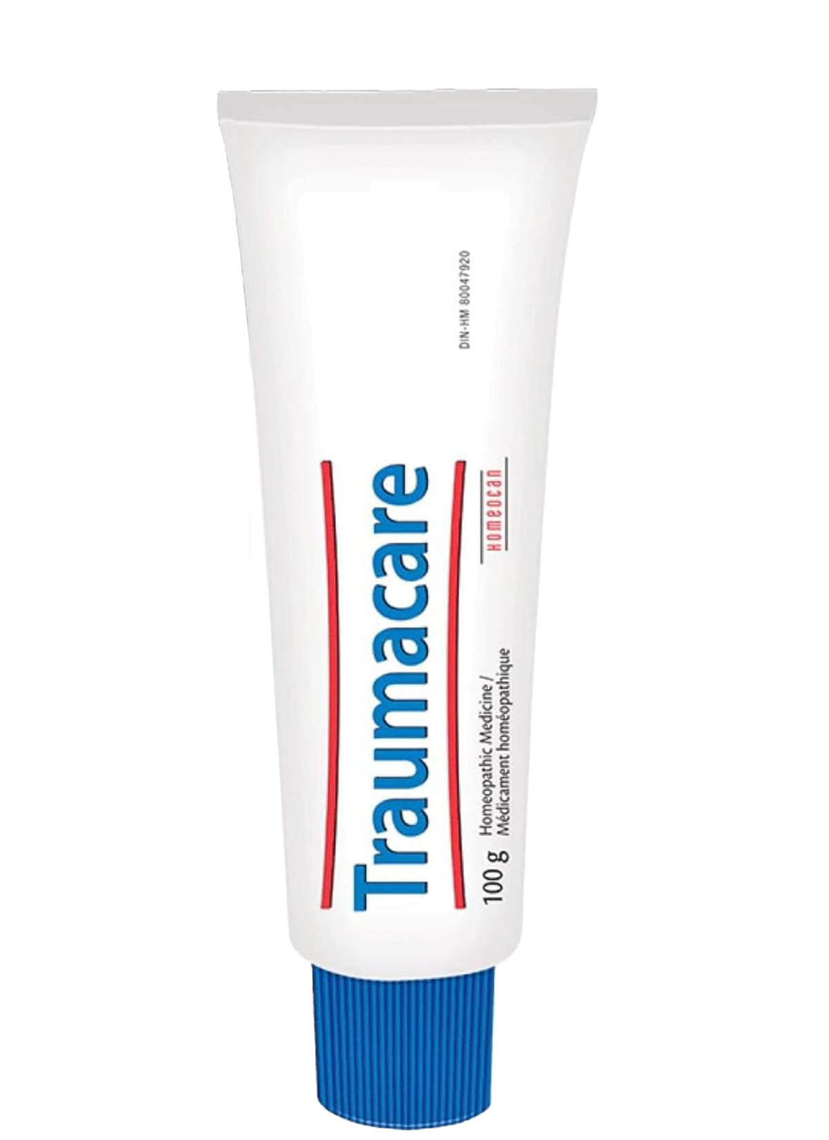 Traumacare crema frontal mostrando envase y facilidad de uso