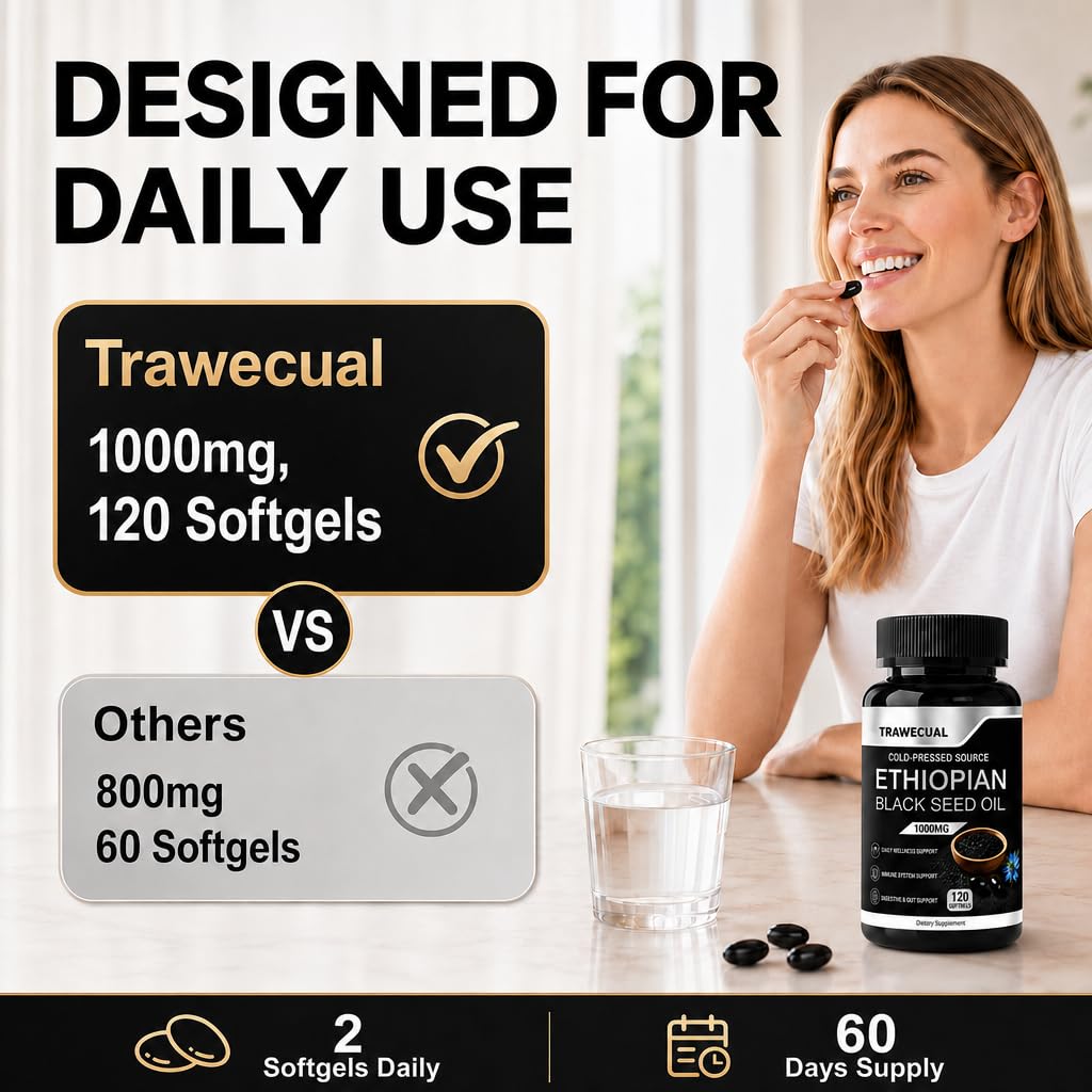 Trawecual frasco abierto con softgels listos para uso diario