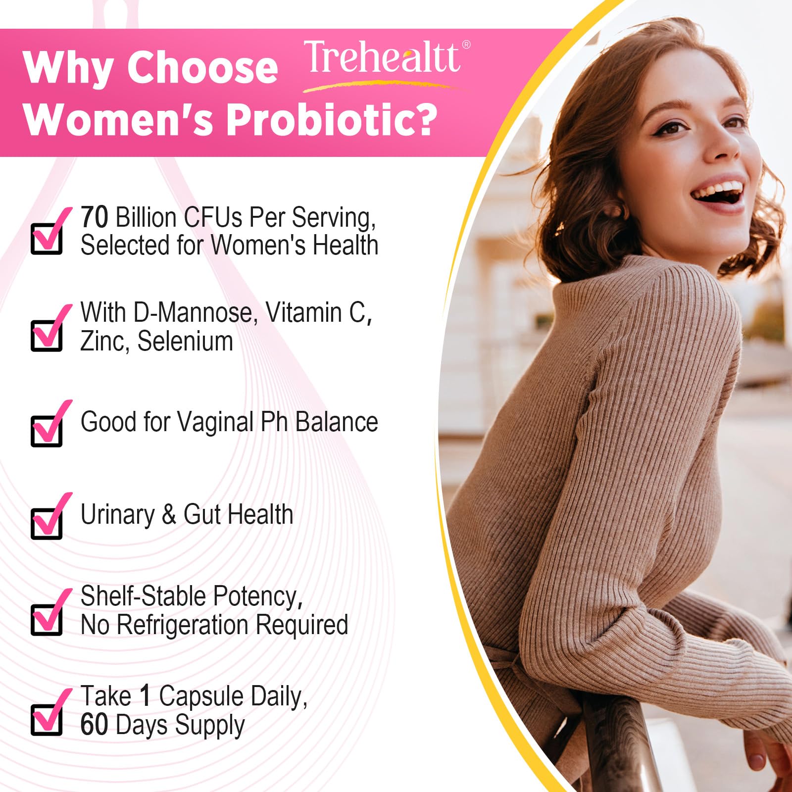 Trehealtt estilo de vida en dormitorio señalando bienestar y confianza femenina