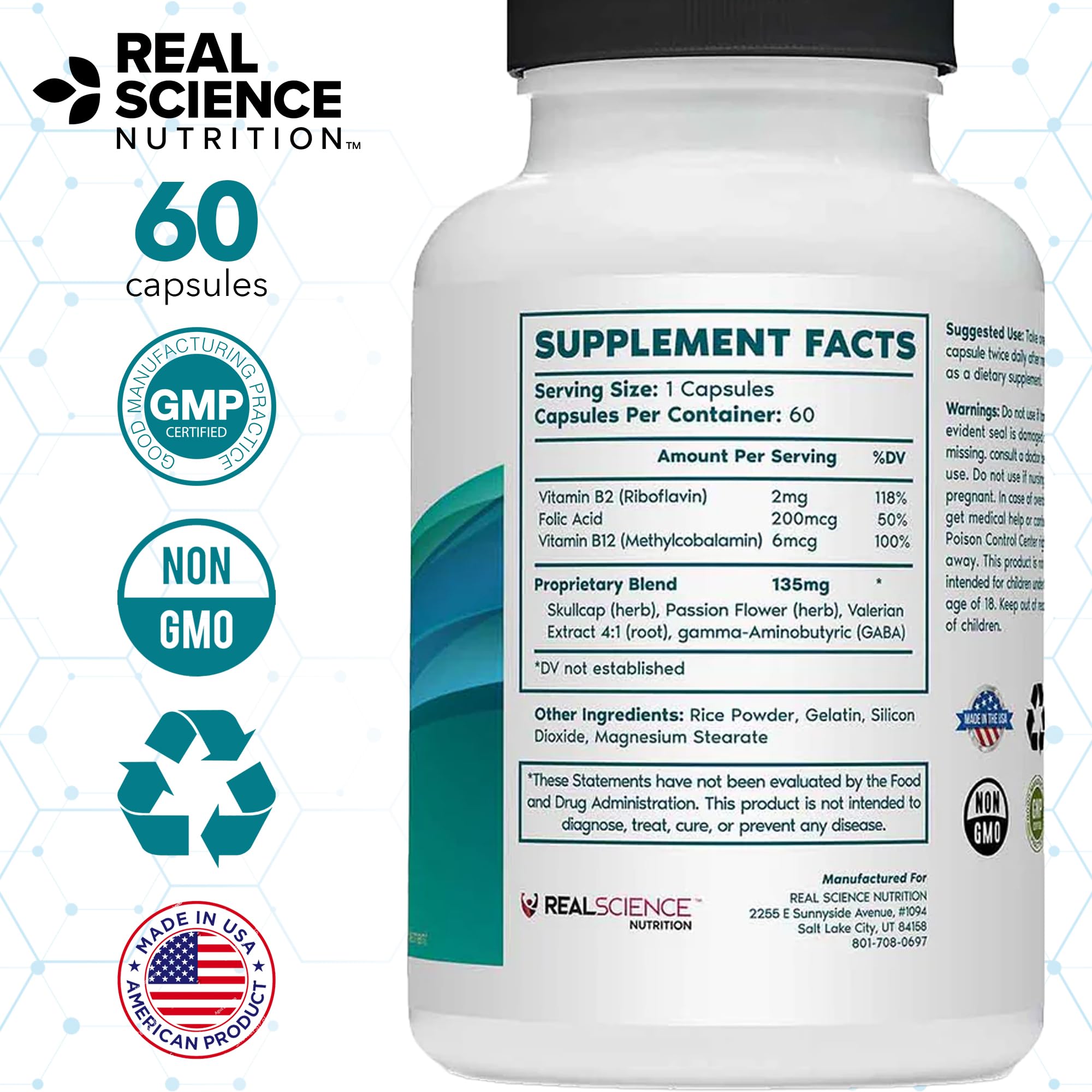 Real Science Nutrition suplemento Tremanol en ambiente doméstico tranquilo