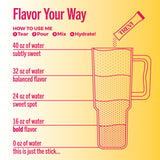 TREVI comparación de 16 oz y 32 oz en botellas, control de intensidad de sabor