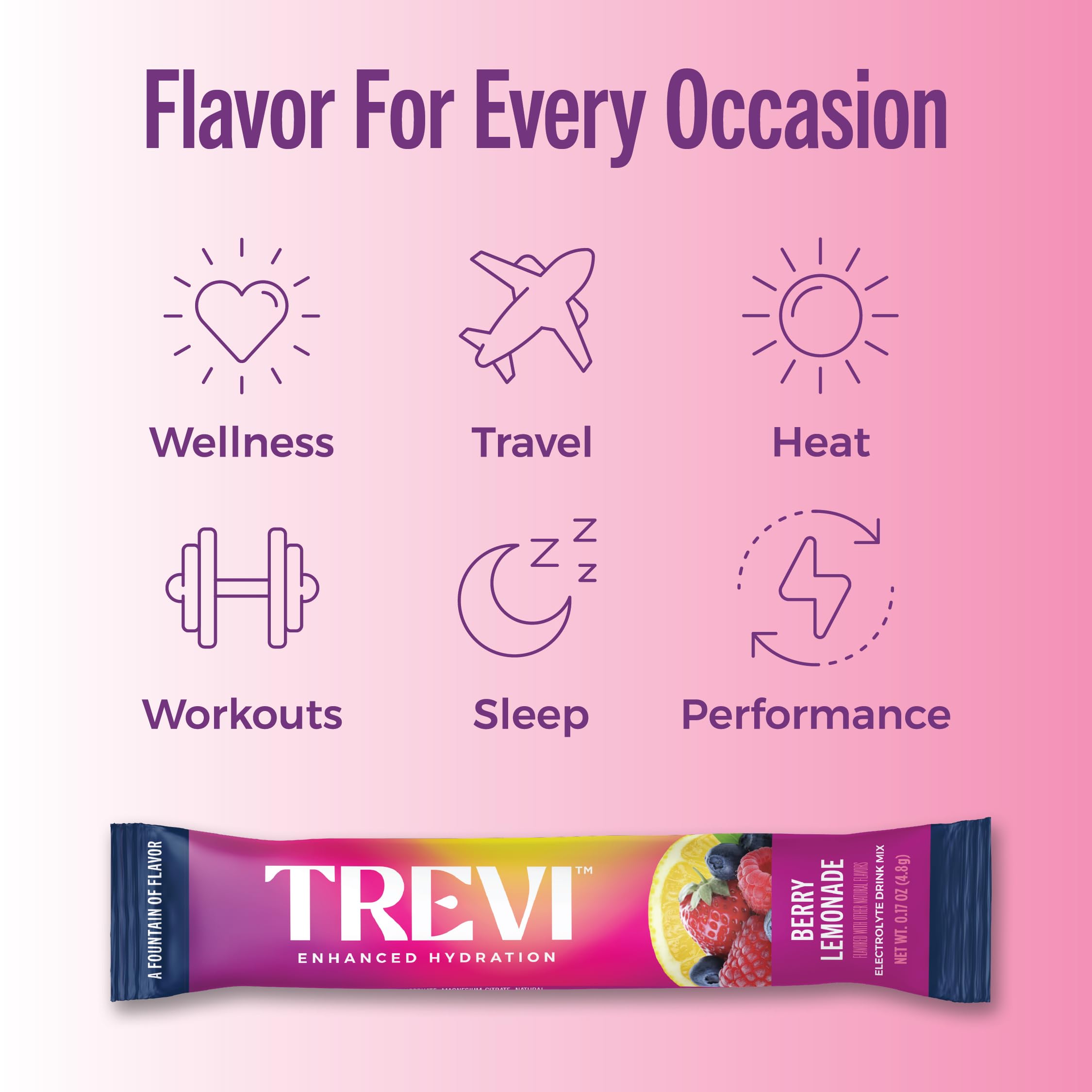 TREVI etiqueta con lista de ingredientes y beneficios visibles