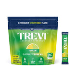 TREVI paquete frontal limón-lima mostrando diseño y beneficio hidratación rápida
