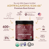 TRIBE ORGANICS cápsula en mano subrayando dosificación práctica