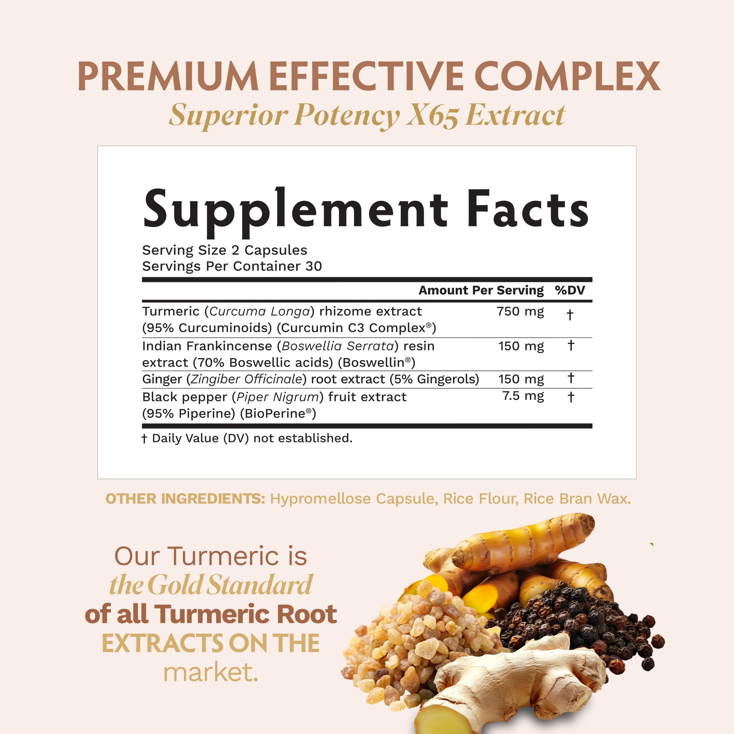 TRIBE ORGANICS etiqueta con información de curcuminoides y BioPerine