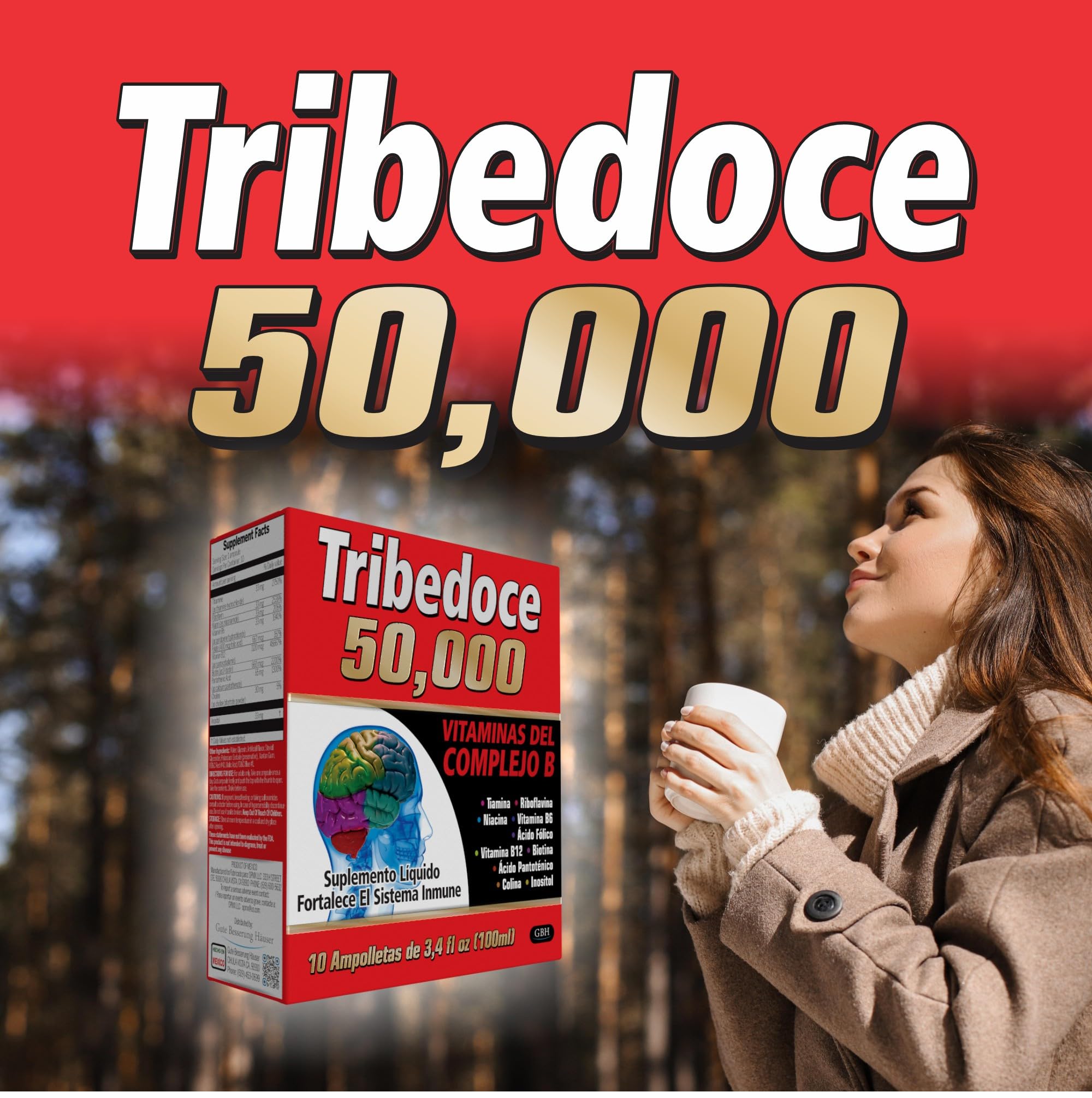 Caja Tribedoce con indicaciones de almacenamiento para conservar potencia y seguridad