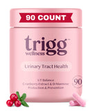 Trigg frasco frontal con etiqueta clara y beneficio para salud urinaria