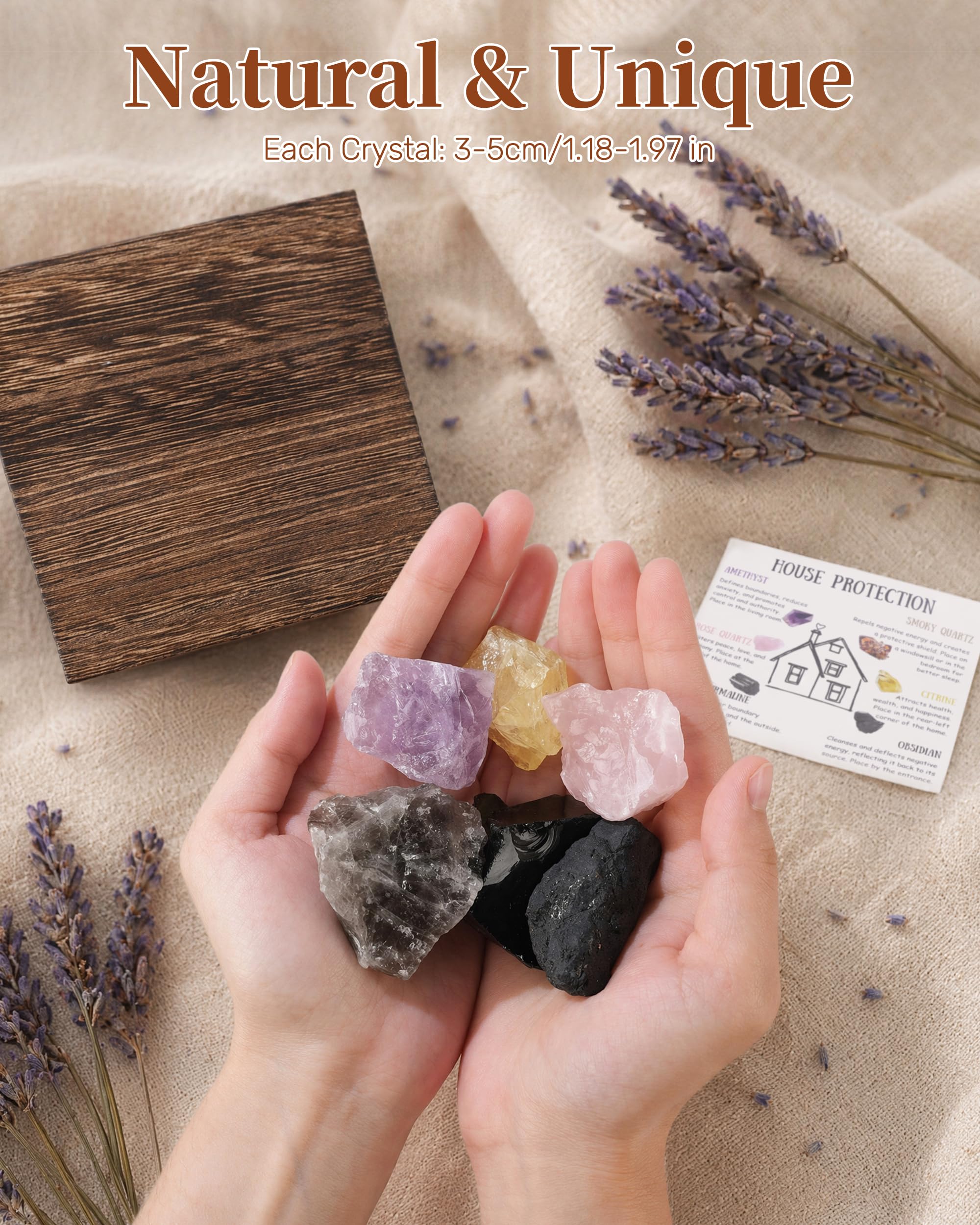 Trinckle caja de madera abierta guardando cristales y protegiendo piedras