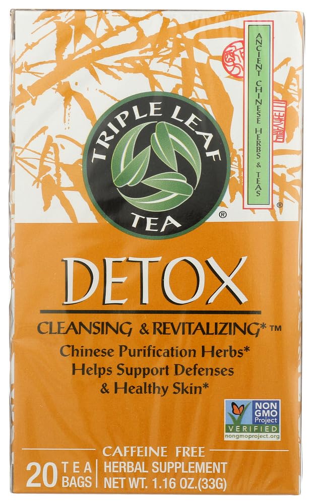 Triple Leaf Tea frontal del pack mostrando las dos cajas y etiqueta clara