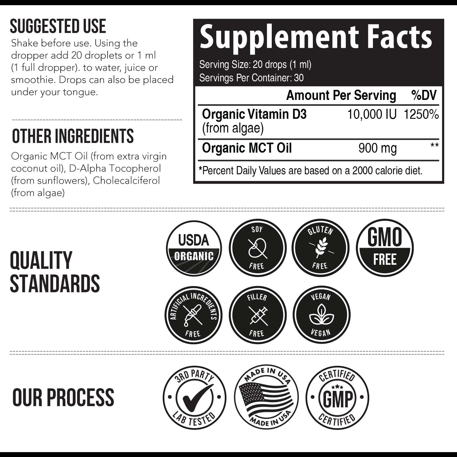 Triquetra Health botella junto a mano para comparar tamaño y porciones