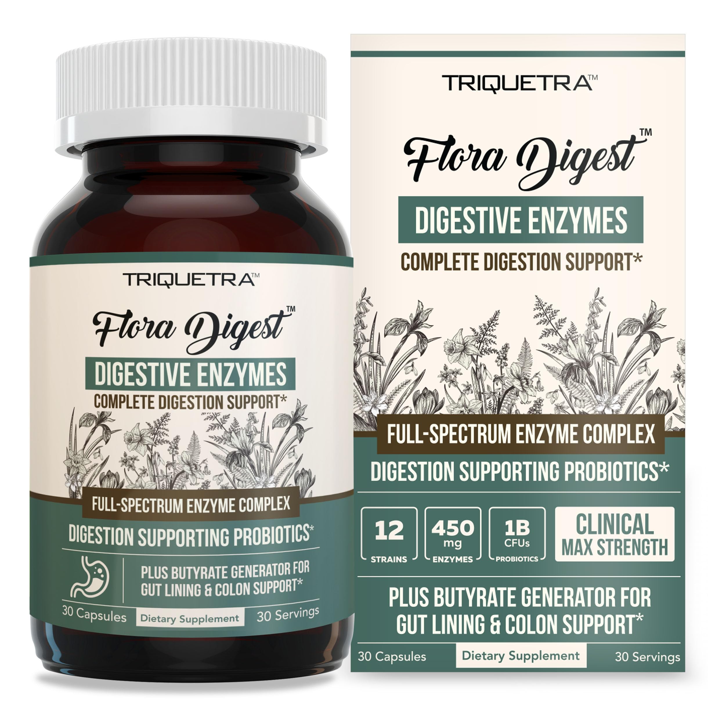 Triquetra Health envase frontal mostrando la marca y beneficios