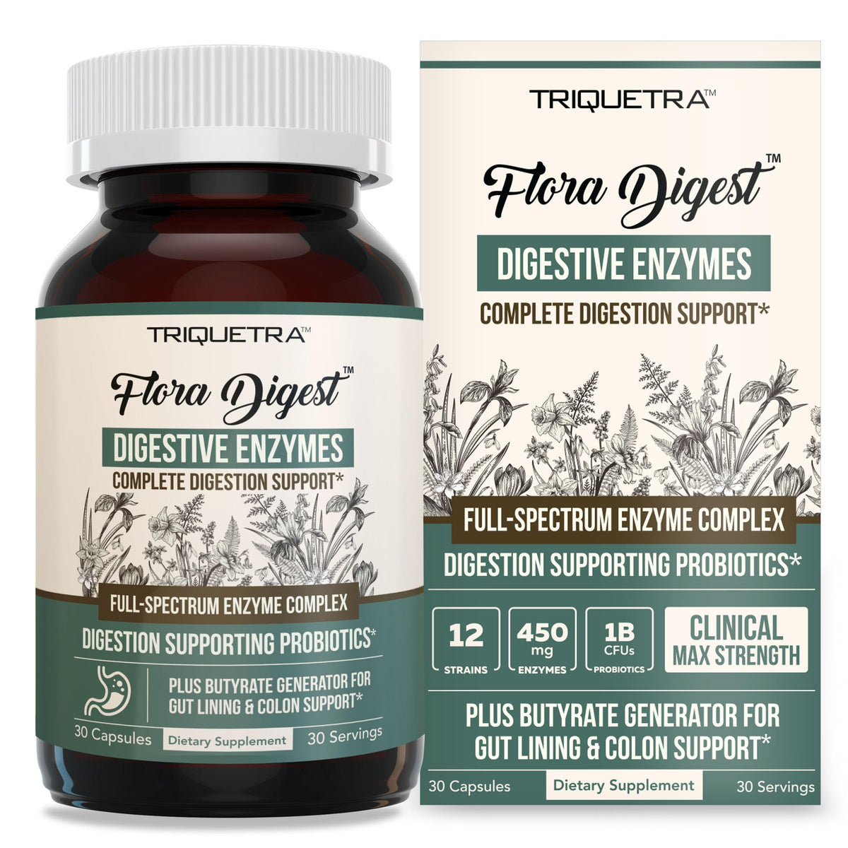 Triquetra Health envase frontal mostrando la marca y beneficios