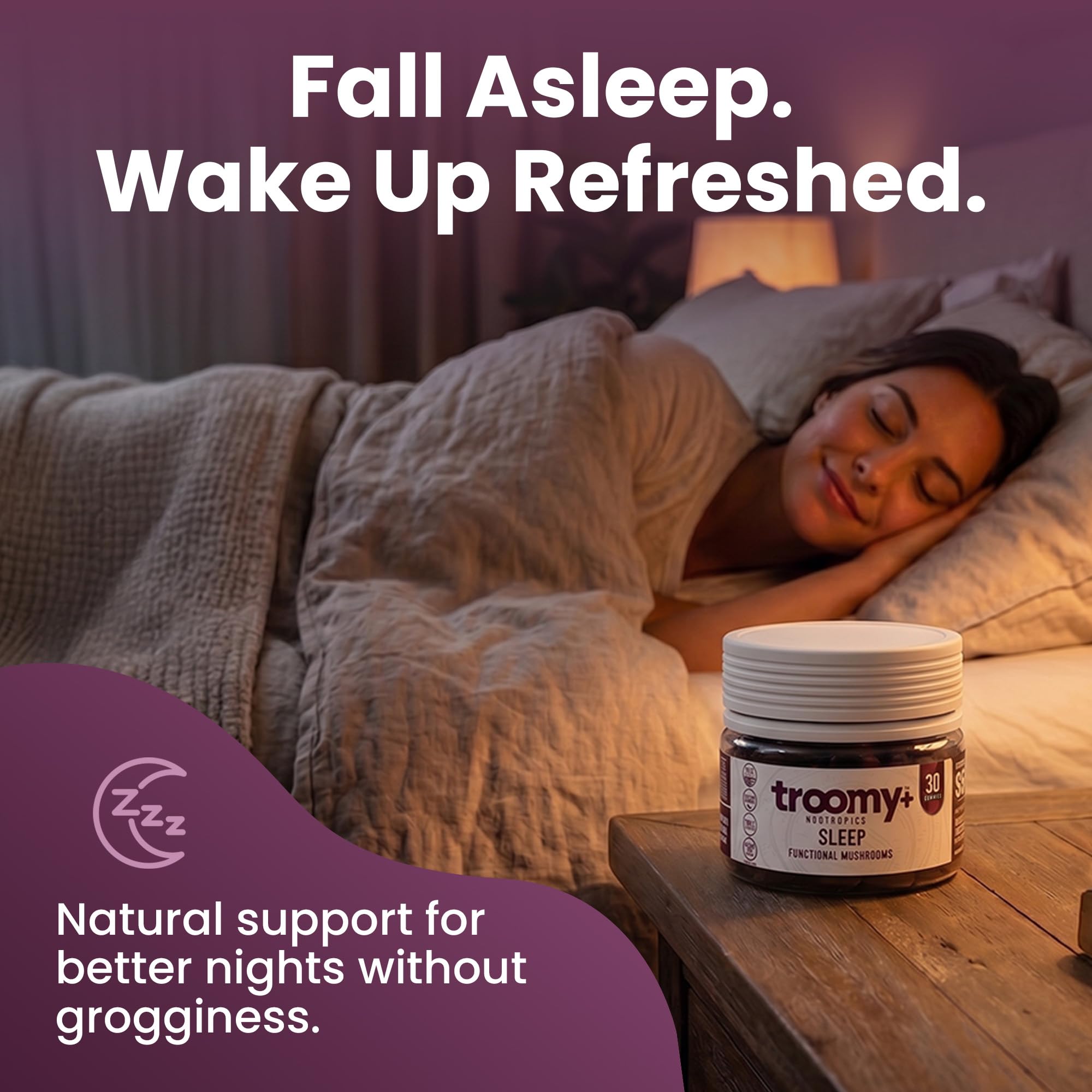 Troomy Nootropics etiqueta trasera con información clara de ingredientes