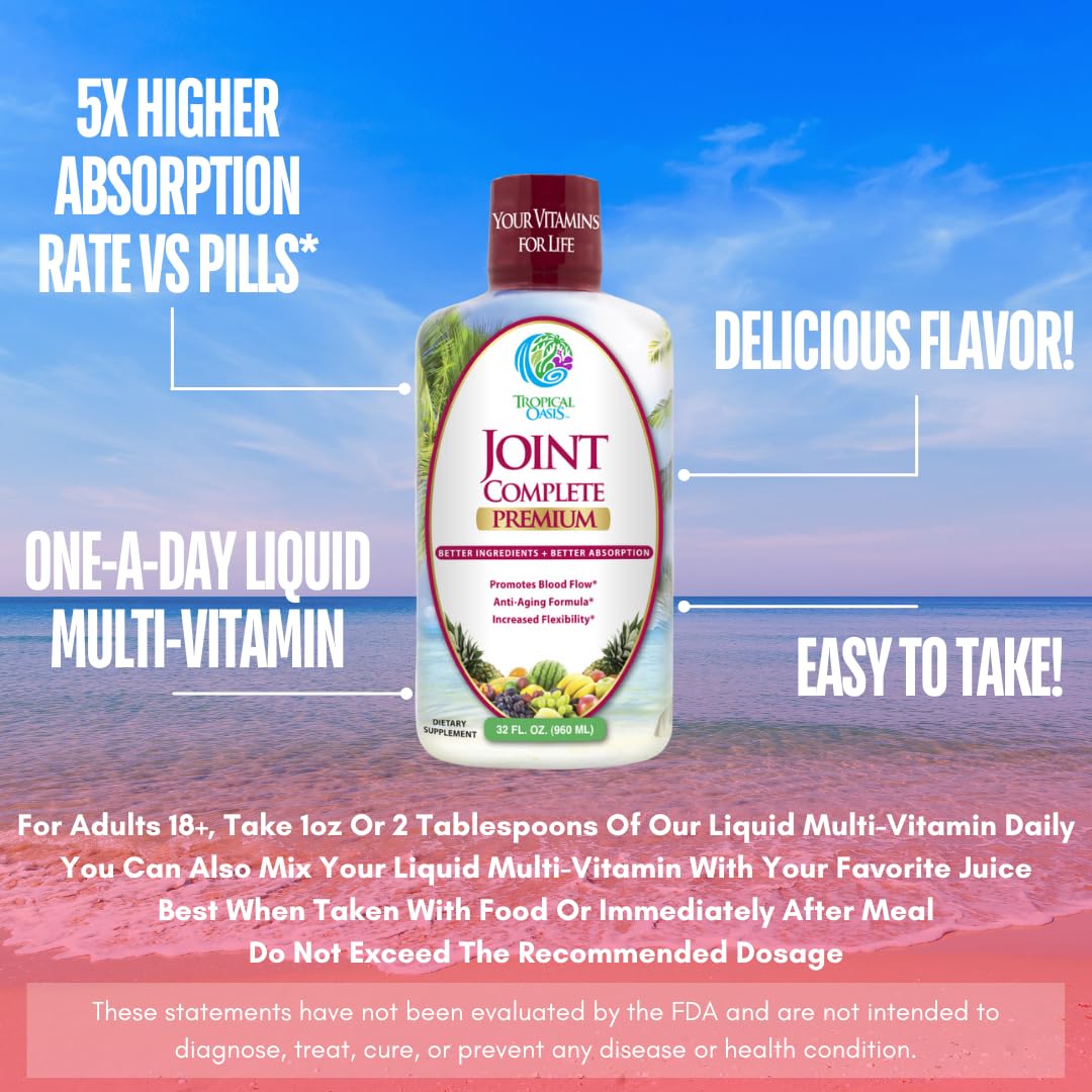 Tropical Oasis etiqueta informativa con ingredientes y instrucciones