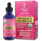 Tropical Oasis frasco frontal mostrando etiqueta orgánica y beneficio de equilibrio