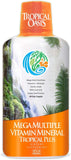 Tropical Oasis frasco frontal mostrando etiqueta y beneficios claros