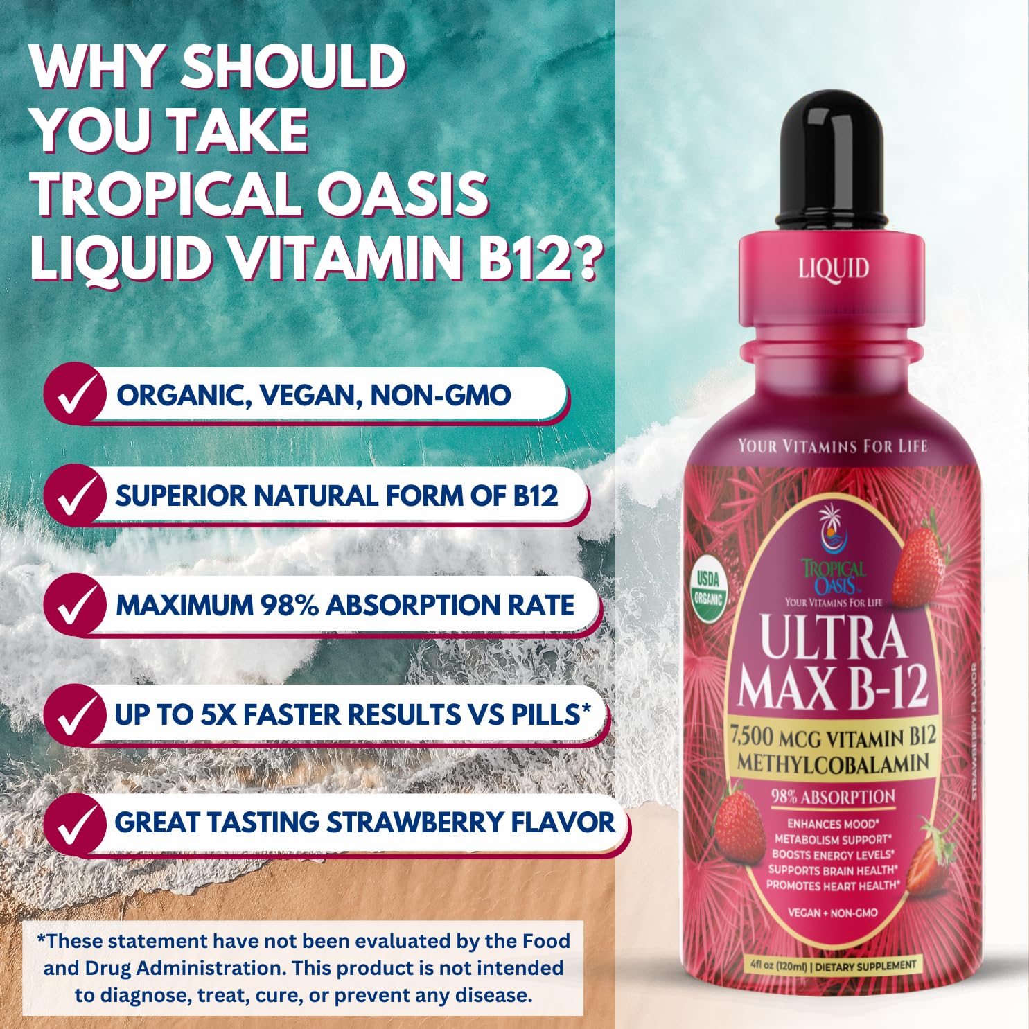Tropical Oasis etiqueta nutricional enfocada mostrando información clave