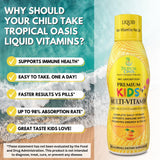 Tropical Oasis multivitamínico servido en vaso, administración fácil y sabrosa
