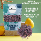 Tropical Superfoods porción de 4oz junto a regla para comparar tamaño, rendimiento