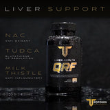 Troponin Nutrition cápsulas QRF primer plano que destaca textura y dosificación precisa