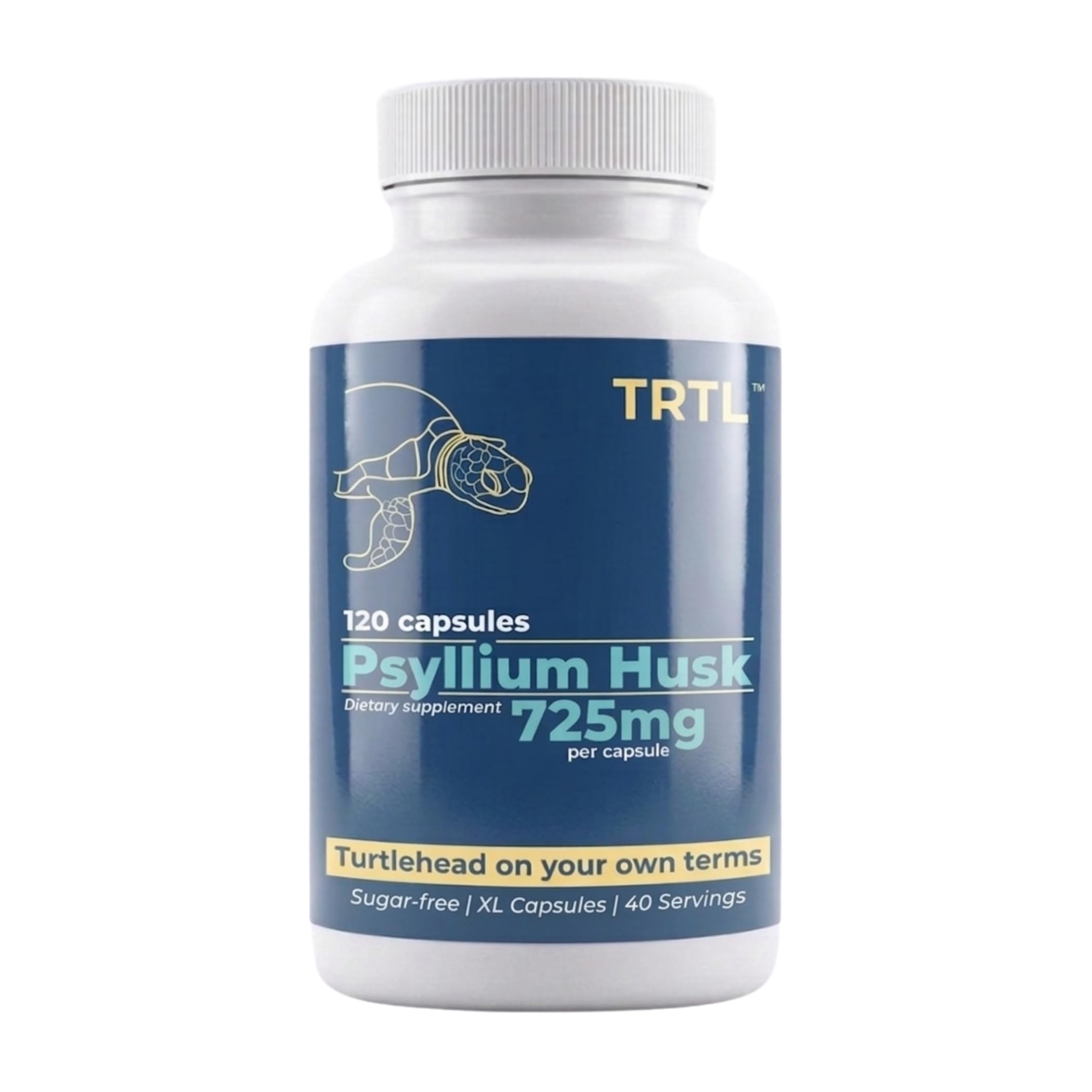 TRTL Supplements botella frontal del producto mostrando etiqueta y cantidad 120 cápsulas